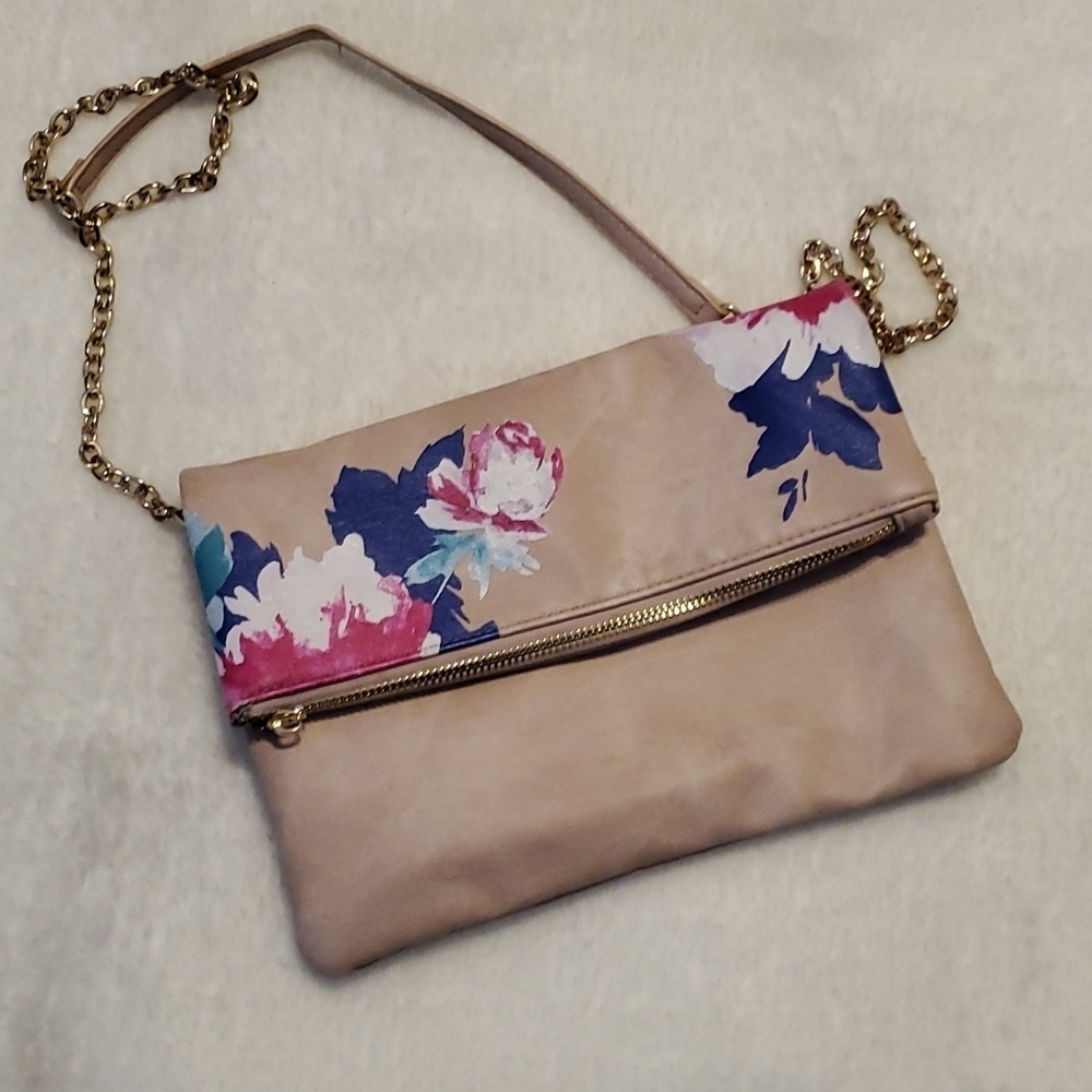 Madison West Fold Over Floral Crossbody Purse